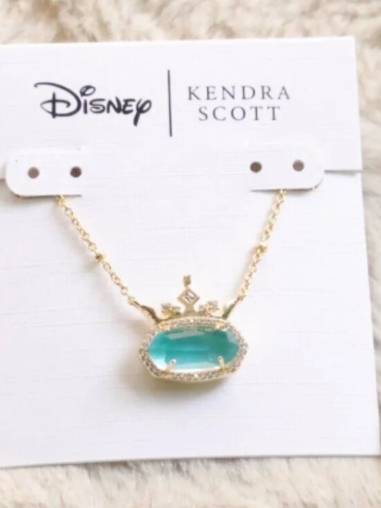 Kendra Scott. Accessories - Disney x Kendra Scott Princess Crown Turquoise Oval Stone Gold Necklace